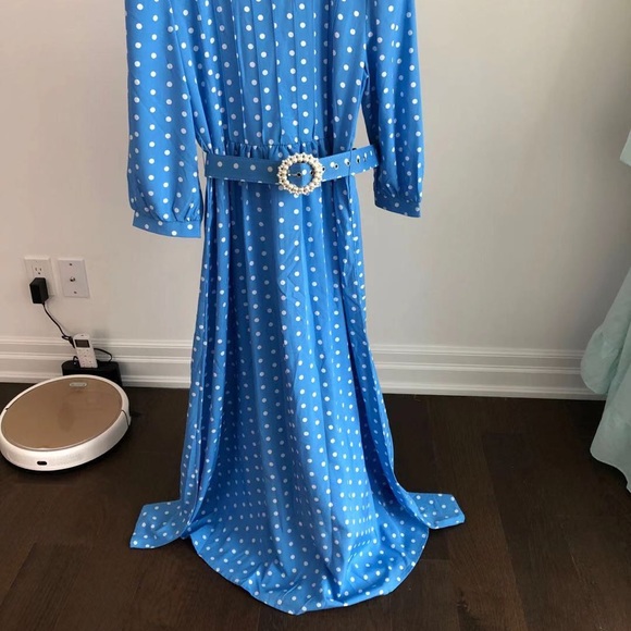 **SOLD** Blue Belted Dress - Picture 7 of 7